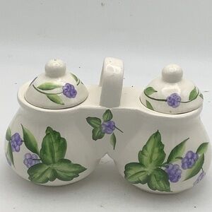 Designpac Double Ceramic Floral Condiment Holder